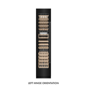 ZLINE 18" 9.0 cu. ft. Triple Zone 68 Bottle Left Hinge Column Wine Cooler in Black Stainless Steel, RCWVL-BS-18