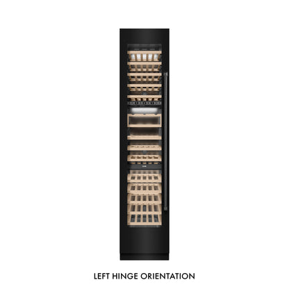 ZLINE 18" 9.0 cu. ft. Triple Zone 68 Bottle Left Hinge Column Wine Cooler in Black Stainless Steel, RCWVL-BS-18
