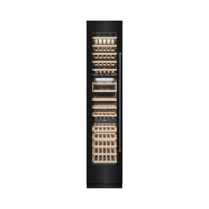 ZLINE 18" 9.0 cu. ft. Triple Zone 68 Bottle Left Hinge Column Wine Cooler in Black Stainless Steel, RCWVL-BS-18