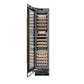 ZLINE Autograph 18" 9.0 cu. ft. Triple Zone 68 Bottle Left Hinge Column Wine Cooler in Black Stainless Steel with Polished Gold Accents, RCWVLZ-BS-18-G