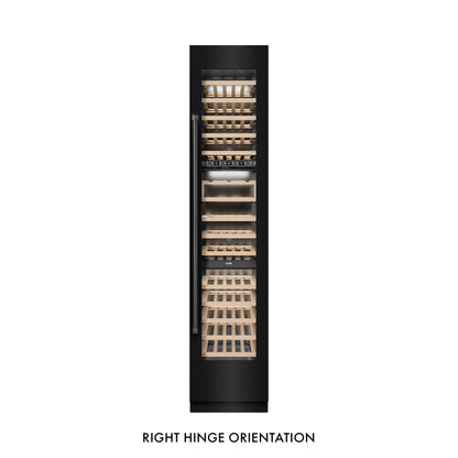 ZLINE 18" 9.0 cu. ft. Triple Zone 68 Bottle Right Hinge Column Wine Cooler in Black Stainless Steel, RCWVR-BS-18