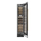 ZLINE Autograph 18" 9.0 cu. ft. Triple Zone 68 Bottle Right Hinge Column Wine Cooler in Black Stainless Steel with Champagne Bronze Accents, RCWVRZ-BS-18-CB