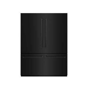 ZLINE 60" 32.2 cu. ft. French Door Built-In Bottom Freezer Refrigerator with Water Dispensers and Ice Makers in Black Stainless Steel with Graphite Gray Interior, GRBIV-BS-60