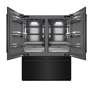 ZLINE 60" 32.2 cu. ft. French Door Built-In Bottom Freezer Refrigerator with Water Dispensers and Ice Makers in Black Stainless Steel with Graphite Gray Interior, GRBIV-BS-60