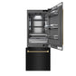 ZLINE Autograph 30" 16.1 cu. ft. Built-In Bottom Freezer Refrigerator with Water Dispenser and Ice Maker in Black Stainless Steel with Graphite Gray Interior and Champagne Bronze Helix Handles, GRBIVZ-BS30KCB