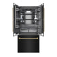 ZLINE Autograph 36" 19.6 cu. ft. French Door Built-In Bottom Freezer Refrigerator with Water Dispenser and Ice Maker in Black Stainless Steel with Graphite Gray Interior and Polished Gold Helix Handles, GRBIVZ-BS36KG