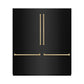 ZLINE Autograph 72" 39.6 cu. ft. French Door Built-In Bottom Freezer Refrigerator with Water Dispensers and Ice Makers in Black Stainless Steel and Champagne Bronze Accents, RBITZ-BS-72-CB