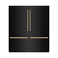 ZLINE Autograph 72" 39.6 cu. ft. French Door Built-In Bottom Freezer Refrigerator with Water Dispensers and Ice Makers in Black Stainless Steel and Polished Gold Accents, RBITZ-BS-72-G
