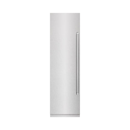 ZLINE 24" 12.4 cu. ft. Column Freezer in DuraSnow Stainless Steel with Graphite Gray Interior, RCFV-SN-24