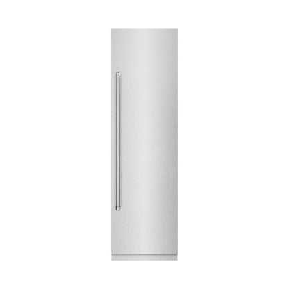 ZLINE 24" 12.5 cu. ft. Column Refrigerator in DuraSnow Stainless Steel with Graphite Gray Interior, RCRV-SN-24