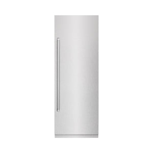 ZLINE 30" 16.7 cu. ft. Column Refrigerator in DuraSnow Stainless Steel with Graphite Gray Interior, RCRV-SN-30