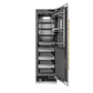 ZLINE Autograph 24" 12.5 cu. ft. Column Refrigerator in DuraSnow Stainless Steel with Graphite Gray Interior and Polished Gold Accents, RCRVZ-SN-24-G