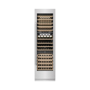 ZLINE 24" 12.4 cu. ft. Triple Zone 100 Bottle Column Wine Cooler in DuraSnow Stainless Steel, RCWV-SN-24