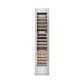 ZLINE Autograph 18" 9.0 cu. ft. Triple Zone 68 Bottle Left Hinge Column Wine Cooler in DuraSnow Stainless Steel with Polished Gold Accents, RCWVLZ-SN-18-G