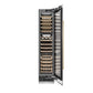 ZLINE Autograph 18" 9.0 cu. ft. Triple Zone 68 Bottle Right Hinge Column Wine Cooler in DuraSnow Stainless Steel with Champagne Bronze Accents, RCWVRZ-SN-18-CB