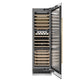 ZLINE Autograph 24" 12.4 cu. ft. Triple Zone 100 Bottle Column Wine Cooler in DuraSnow Stainless Steel and Polished Gold Accents, RCWVZ-SN-24-G
