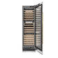 ZLINE Autograph 24" 12.4 cu. ft. Triple Zone 100 Bottle Column Wine Cooler in DuraSnow Stainless Steel and Polished Gold Accents, RCWVZ-SN-24-G