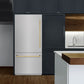 ZLINE Autograph 36" 19.8 cu. ft. Built-In Bottom Freezer Refrigerator with Water Dispenser and Ice Maker in DuraSnow Stainless Steel with Graphite Gray Interior and Polished Gold Accents, GRBITZ-SN-36-G