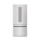 ZLINE Autograph 36" 19.6 cu. ft. French Door Built-In Bottom Freezer Refrigerator with Water Dispenser and Ice Maker in DuraSnow Stainless Steel with Graphite Gray Interior and Matte Black Accents, GRBIVZ-SN-36-MB