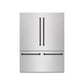 ZLINE Autograph 60" 32.2 cu. ft. French Door Built-In Bottom Freezer Refrigerator with Water Dispenser and Ice Maker in DuraSnow Stainless Steel with Graphite Gray Interior and Matte Black Accents, GRBIVZ-SN-60-MB