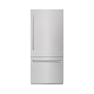 ZLINE 36" 19.8 cu. ft. Built-In Bottom Freezer Refrigerator with Water Dispenser and Ice Maker in DuraSnow Stainless Steel, RBIT-SN-36