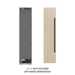 ZLINE Autograph 18" 8.6 cu. ft. Panel Ready Left Hinge Column Freezer with Graphite Gray Interior and Matte Black Accents, RBCFVLZ-18-MB