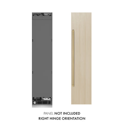 ZLINE Autograph 18" 8.6 cu. ft. Panel Ready Right Hinge Column Freezer with Graphite Gray Interior and Champagne Bronze Accents, RBCFVRZ-18-CB