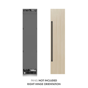 ZLINE Autograph 18" 8.6 cu. ft. Panel Ready Right Hinge Column Freezer with Graphite Gray Interior and Matte Black Accents, RBCFVRZ-18-MB
