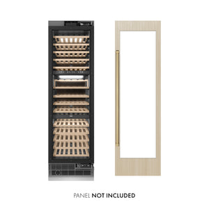 ZLINE Autograph 24" 12.4 cu. ft. Triple Zone 100 Bottle Panel Ready Column Wine Cooler with Champagne Bronze Accents, RBCWVZ-24-CB