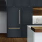 ZLINE Autograph 36" 19.8 cu. ft. Panel Ready Built-In Bottom Freezer Refrigerator with Water Dispenser and Ice Maker with Graphite Gray Interior and Polished Gold Accents, GRBITZ-36-G