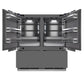 ZLINE Autograph 72" 39.6 cu. ft. Panel Ready French Door Built-In Bottom Freezer Refrigerator with Water Dispensers and Ice Makers with Graphite Gray Interior and Matte Black Accents, GRBITZ-72-MB
