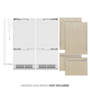 ZLINE 72" 39.6 cu. ft. Panel Ready French Door Built-In Bottom Freezer Refrigerator with Water Dispensers and Ice Makers, RBIT-72