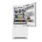 ZLINE Autograph 36" 19.8 cu. ft. Panel Ready Built-In Bottom Freezer Refrigerator with Water Dispenser and Ice Maker with Champagne Bronze Accents, RBITZ-36-CB