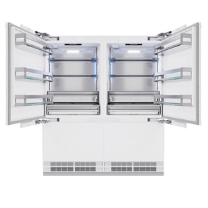 ZLINE Autograph 72" 39.6 cu. ft. Panel Ready French Door Built-In Bottom Freezer Refrigerator with Water Dispensers and Ice Makers and Polished Gold Accents, RBITZ-72-G