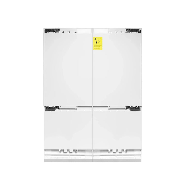 ZLINE 60 In. 32.2 cu. Ft. Panel Ready Built-In 4-Door French Door Refrigerator with Matte Black Handles, RBIV-60-MB