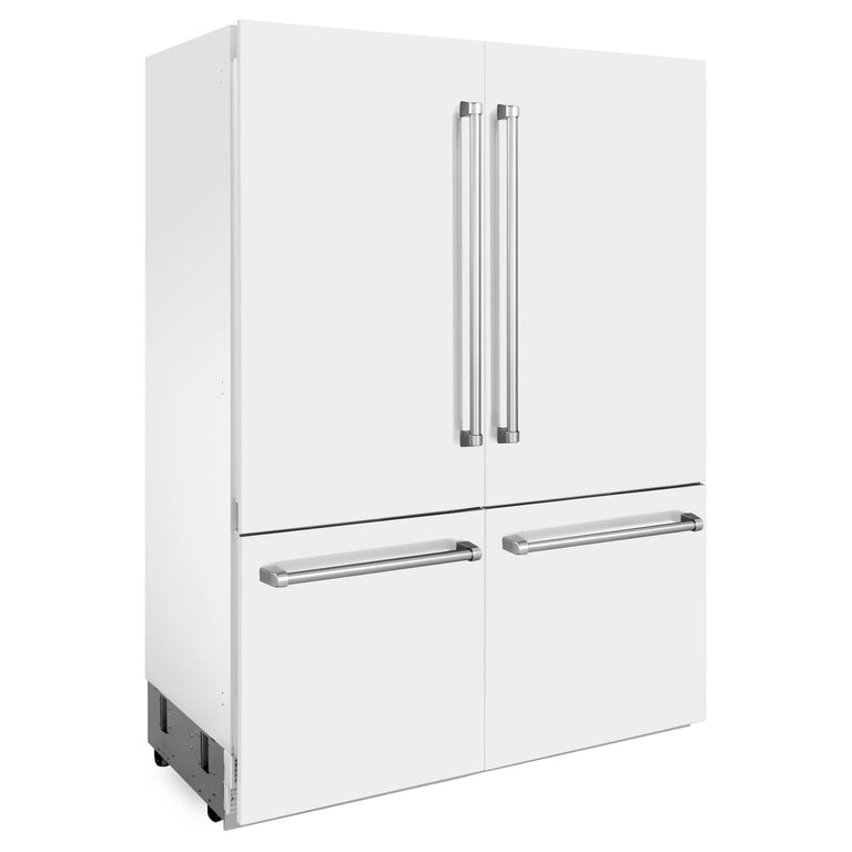 ZLINE 60 In. 32.2 cu. ft. Built-In Refrigerator with Internal Water and Ice Dispenser in White Matte, RBIV-WM-60