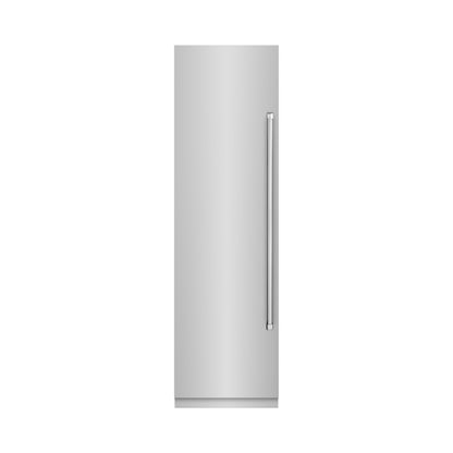 ZLINE 24" 12.4 cu. ft. Column Freezer in Stainless Steel with Graphite Gray Interior, RCFV-304-24