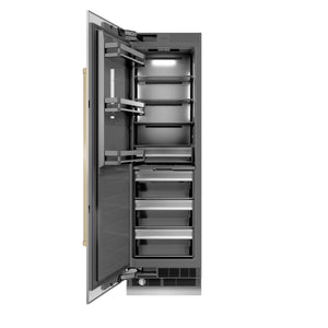 ZLINE Autograph 24" 12.4 cu. ft. Column Freezer in Stainless Steel with Graphite Gray Interior and Champagne Bronze Accents, RCFVZ-304-24-CB