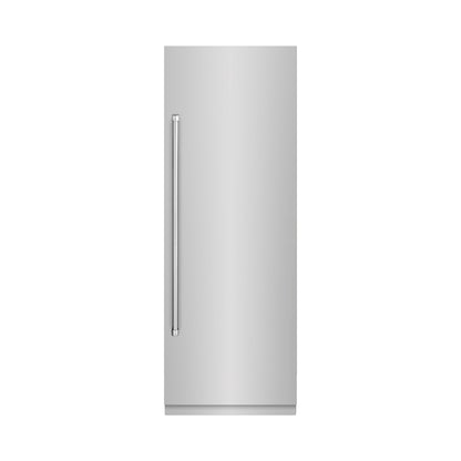 ZLINE 30" 16.7 cu. ft. Column Refrigerator in Stainless Steel with Graphite Gray Interior, RCRV-304-30