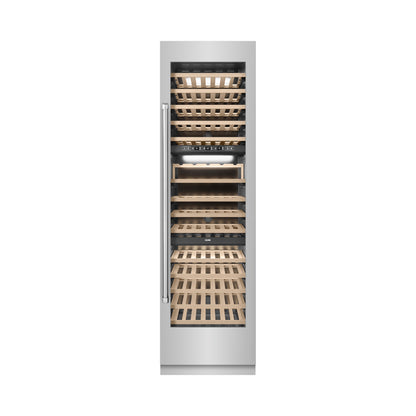 ZLINE 24" 12.4 cu. ft. Triple Zone 100 Bottle Column Wine Cooler in Stainless Steel, RCWV-304-24