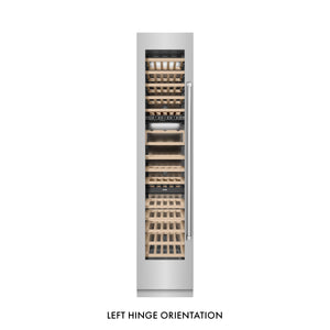 ZLINE 18" 9.0 cu. ft. Triple Zone 68 Bottle Left Hinge Column Wine Cooler in Stainless Steel, RCWVL-304-18