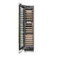 ZLINE Autograph 18" 9.0 cu. ft. Triple Zone 68 Bottle Left Hinge Column Wine Cooler in Stainless Steel with Champagne Bronze Accents, RCWVLZ-30418-CB