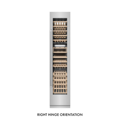 ZLINE 18" 9.0 cu. ft. Triple Zone 68 Bottle Right Hinge Column Wine Cooler in Stainless Steel, RCWVR-304-18