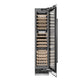 ZLINE Autograph 18" 9.0 cu. ft. Triple Zone 68 Bottle Right Hinge Column Wine Cooler in Stainless Steel with Matte Black Accents, RCWVRZ-30418-MB