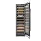 ZLINE Autograph 24" 12.4 cu. ft. Triple Zone 100 Bottle Column Wine Cooler in Stainless Steel and Matte Black Accents, RCWVZ-304-24-MB
