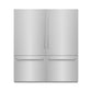 ZLINE 72" 39.6 cu. ft. French Door Built-In Bottom Freezer Refrigerator with Water Dispensers and Ice Makers in Stainless Steel with Graphite Gray Interior, GRBIT-304-72
