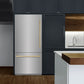 ZLINE Autograph 36" 19.8 cu. ft. Built-In Bottom Freezer Refrigerator with Water Dispenser and Ice Maker in Stainless Steel with Graphite Gray Interior and Champagne Bronze Accents, GRBITZ-304-36CB