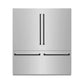 ZLINE Autograph 72" 39.6 cu. ft. French Door Built-In Bottom Freezer Refrigerator with Water Dispensers and Ice Makers in Stainless Steel with Graphite Gray Interior and Matte Black Accents, GRBITZ-304-72MB