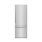 ZLINE 30" 16.1 cu. ft. Built-In Bottom Freezer Refrigerator with Water Dispenser and Ice Maker in Stainless Steel with Graphite Gray Interior, GRBIV-304-30