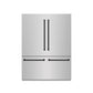 ZLINE Autograph 60" 32.2 cu. ft. French Door Built-In Bottom Freezer Refrigerator with Water Dispenser and Ice Maker in Stainless Steel with Graphite Gray Interior and Matte Black Accents, GRBIVZ-304-60MB